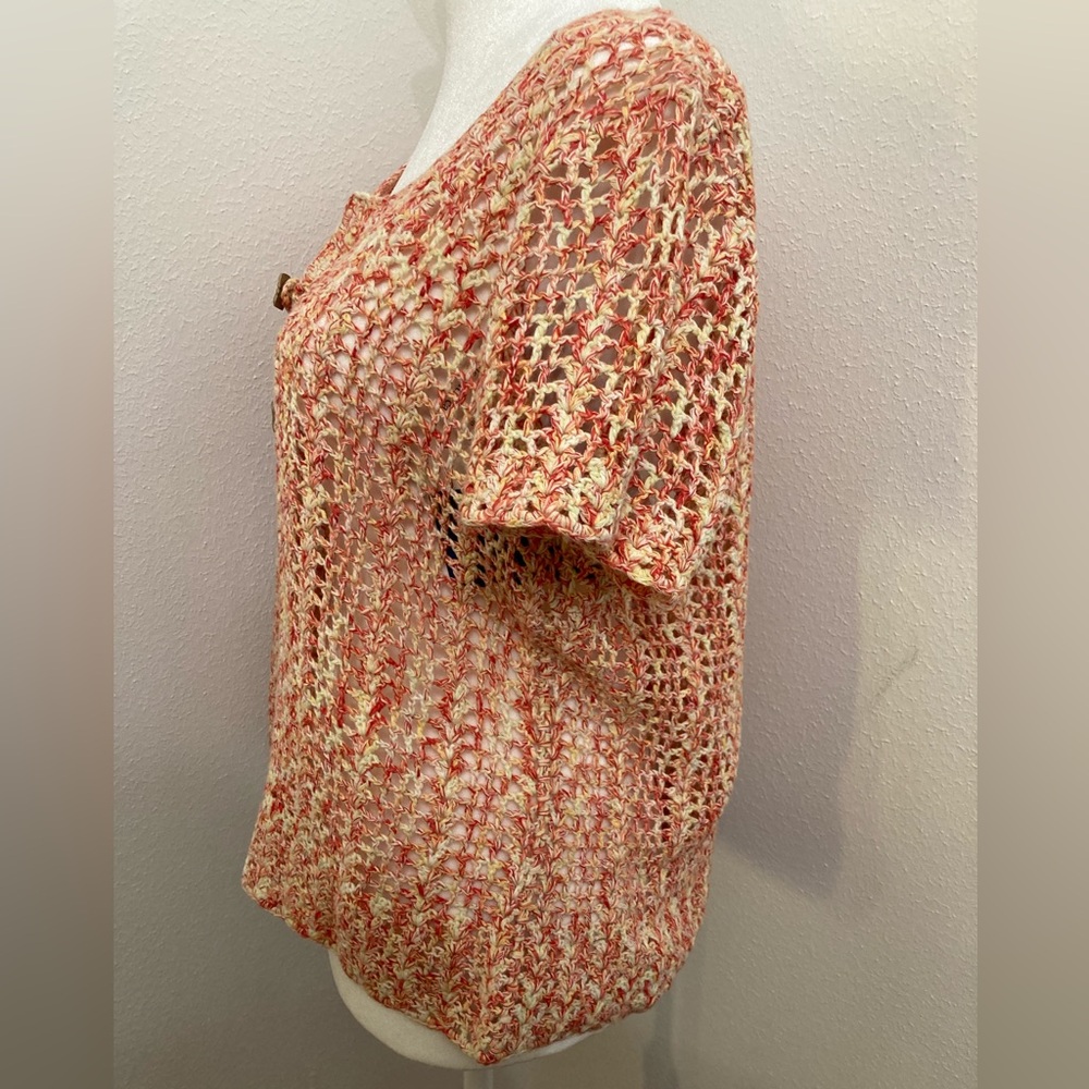 NWT JH Collectibles Multicolor Crocheted Button Down Shrug/ Cardigan/ Top XL - Picture 4 of 8